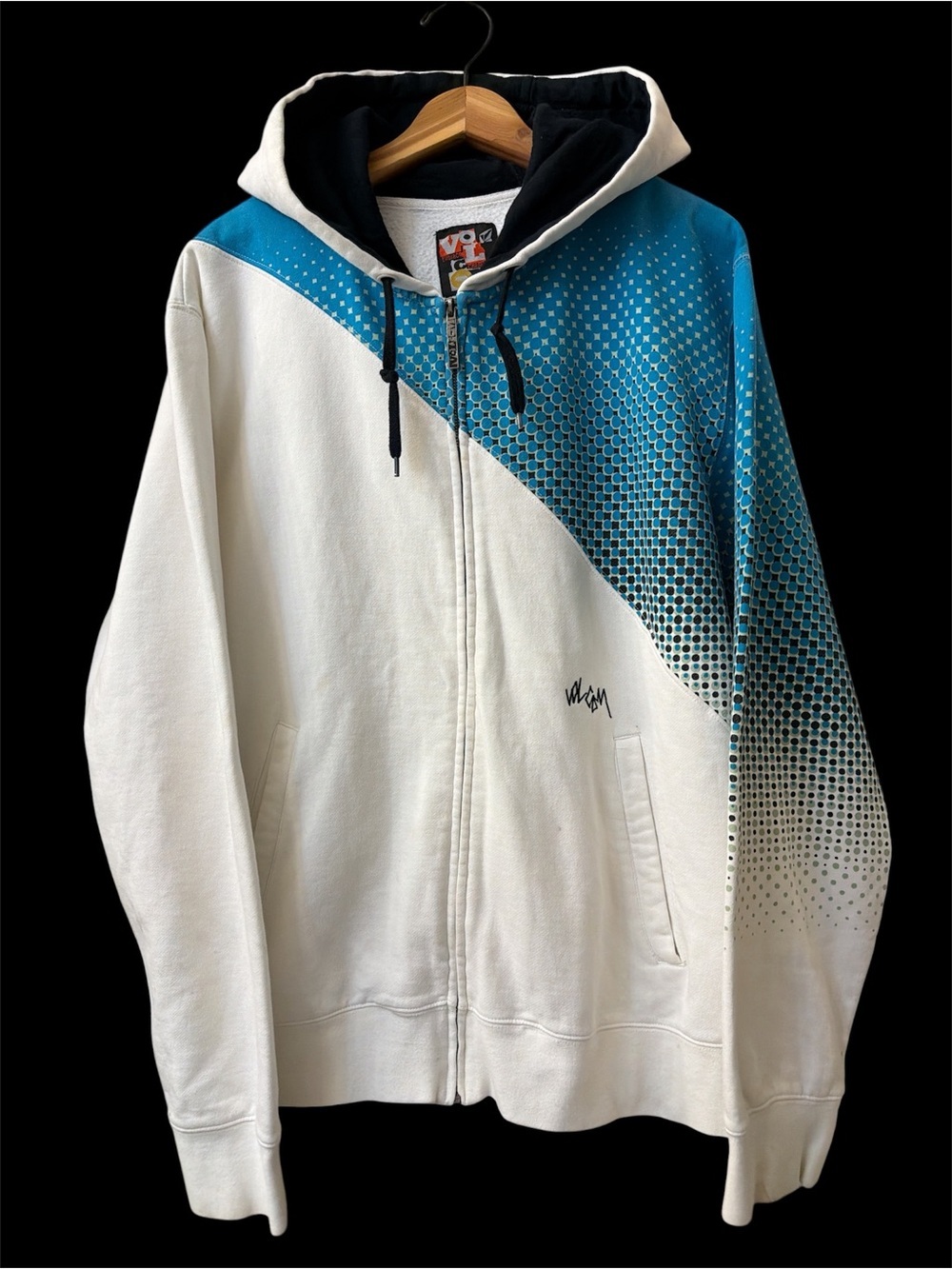 Vintage Y2K Volcom Full Zip Graphic Hoodie- Men’s Large